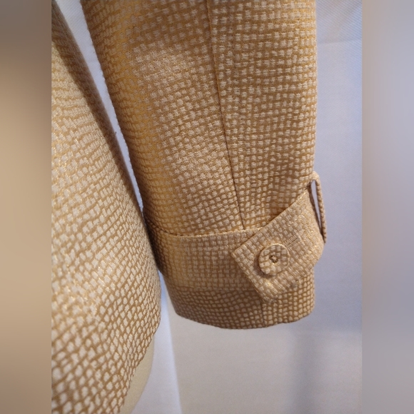 Halogen ivory with gold throughout button down jacket blazer sz S - Picture 5 of 11